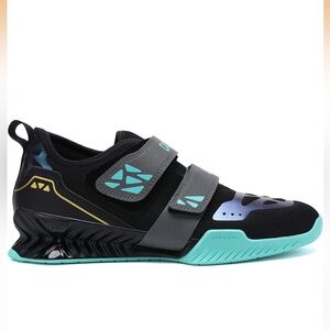 Black and Teal Women's Powerlifting squat shoes